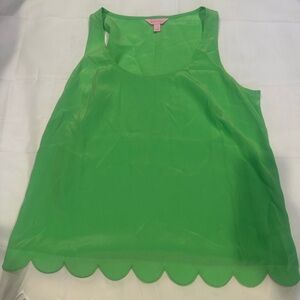 Lilly Pulitzer Bright Green Scallop Tank Top